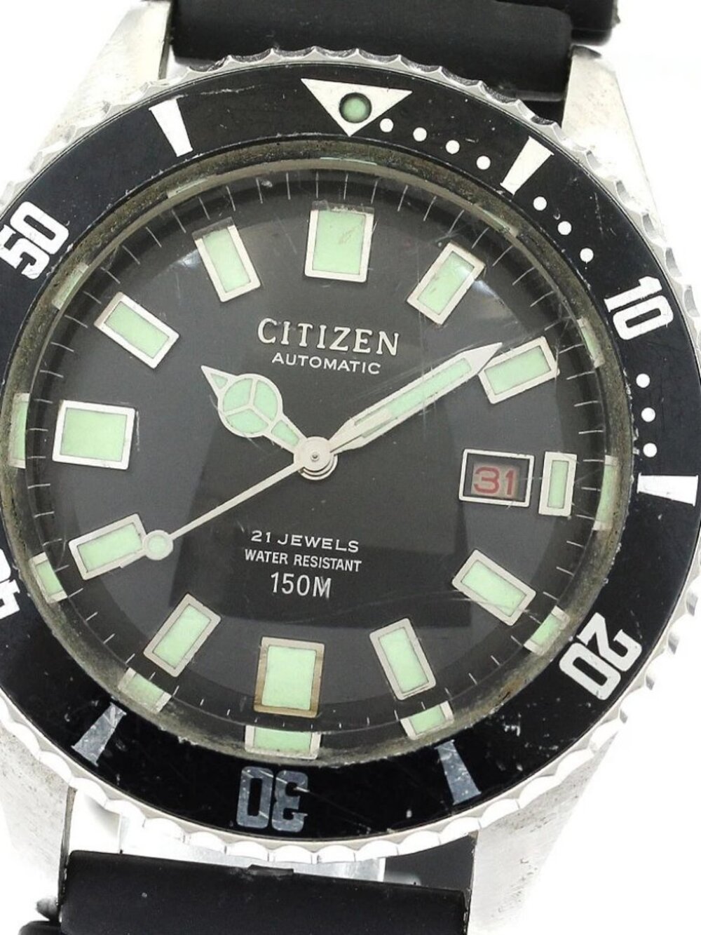 Citizen Challenge Diver 4-600851y Red Calendar Automatic Men's Watch_914936